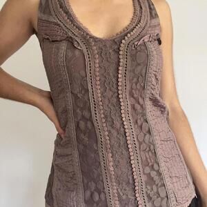 women's xs Brown crochet top #crochet